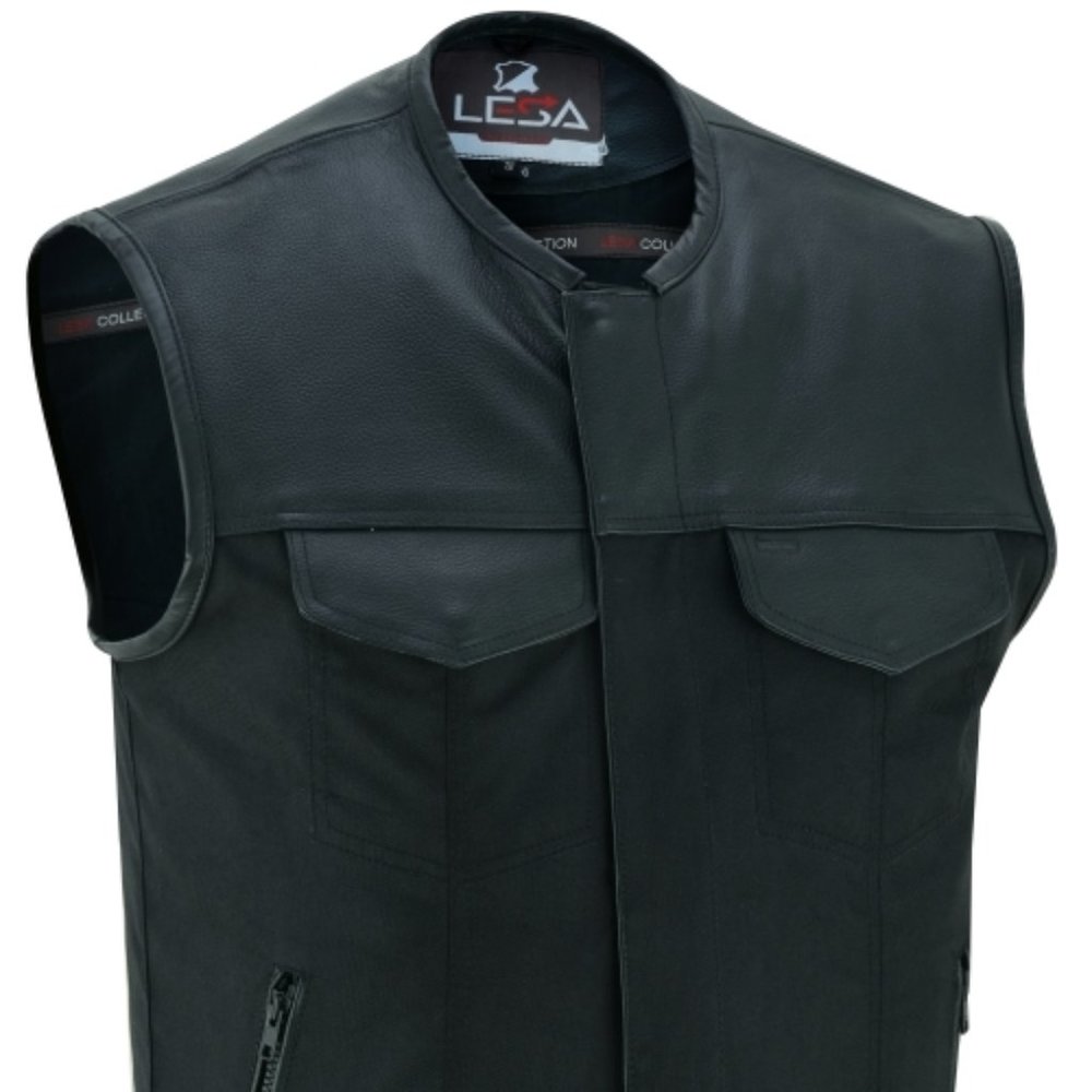 Men's Black Side Lace Textile Zipper Front No caller Side Plain Leather Trimming